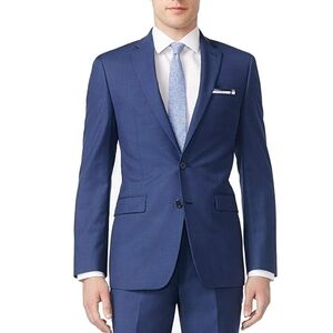 Calvin Klein Slim-fit Blue Blazer Sport Jacket All Seasons Stretch Wool Sz.40L